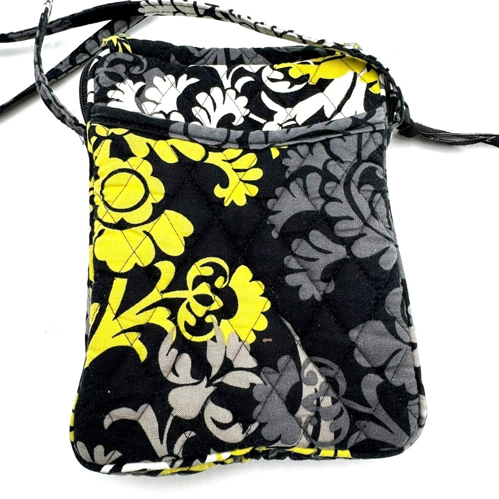 VERA BRADLEY Baroque Mini Hipster purse crossbody bag quilt yellow black Boho